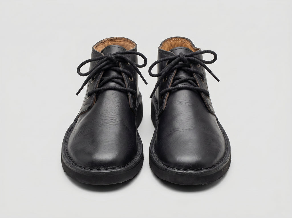 Classic Artisan Leather Chukka Boots – Midnight Black