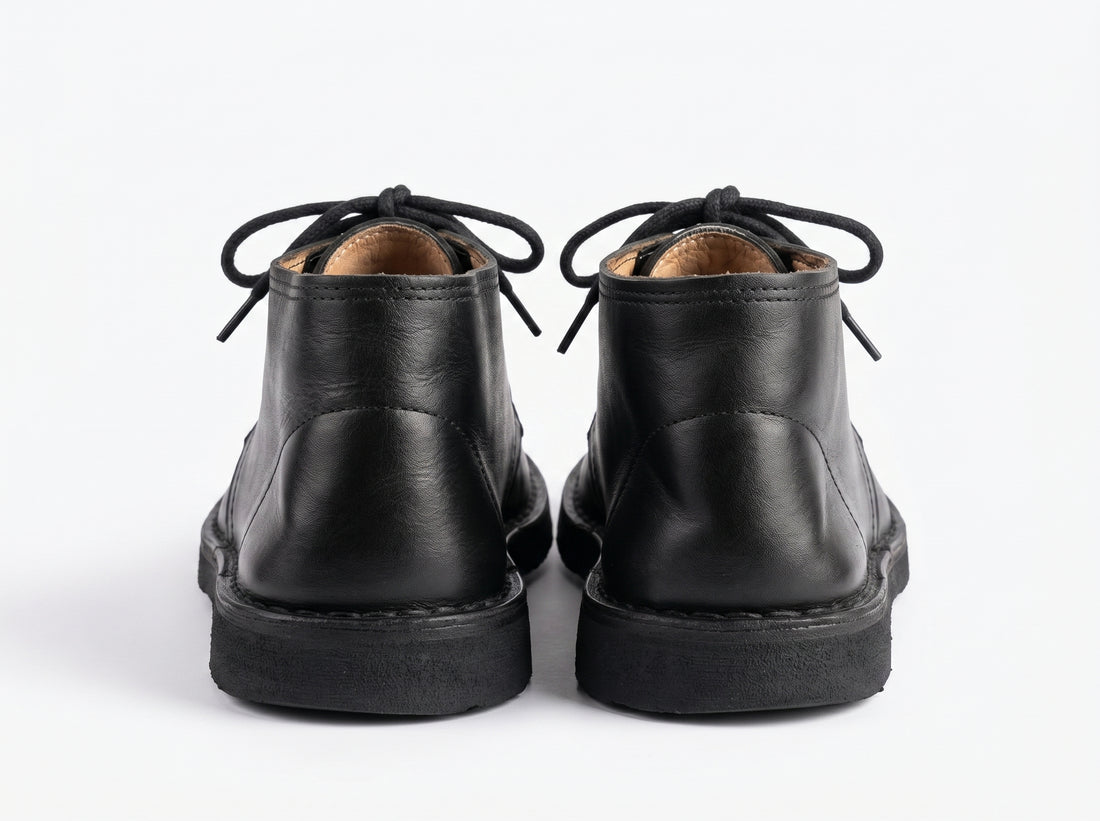 Classic Artisan Leather Chukka Boots – Midnight Black