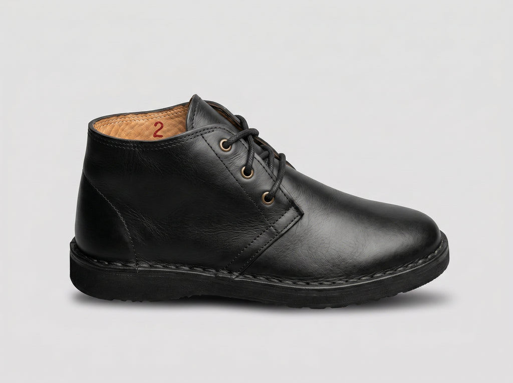 Classic Artisan Leather Chukka Boots – Midnight Black