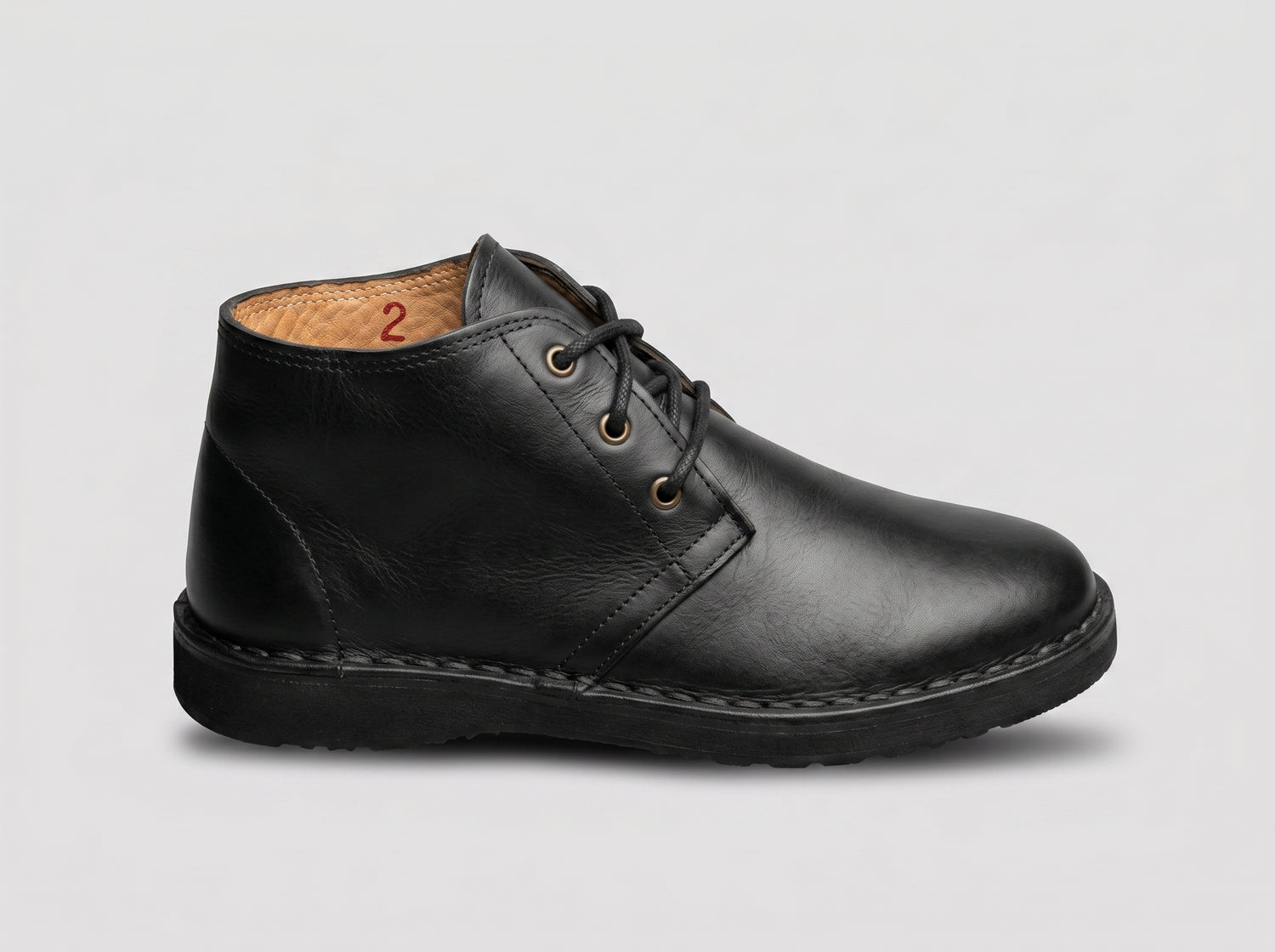 Bottines Chukka Classiques en Cuir Artisan – Noir Minuit