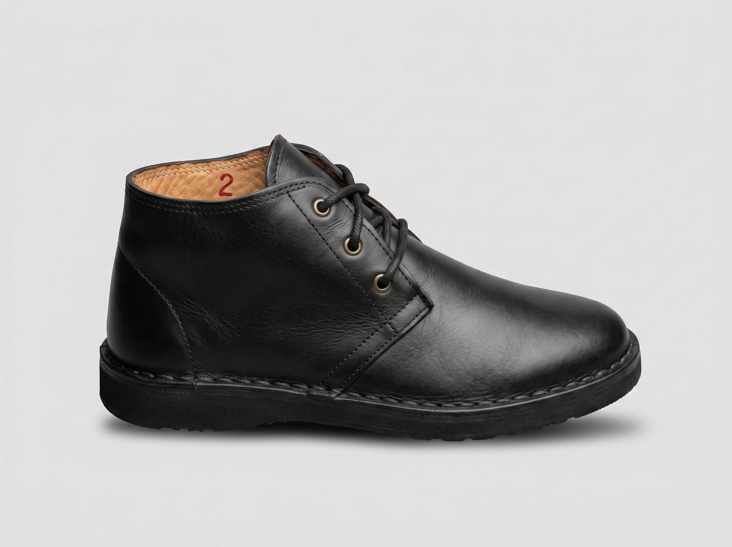 Classic Artisan Leather Chukka Boots – Midnight Black