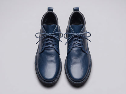 Bottes Derby en cuir bleu marine artisanal – Édition limitée