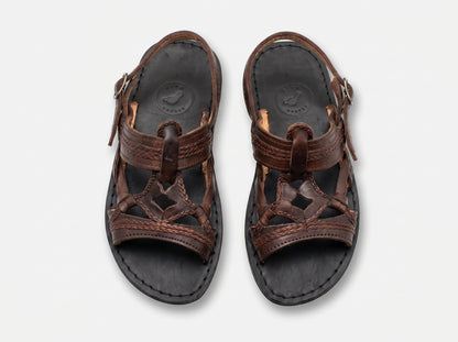 Moroccan woven leather sandals