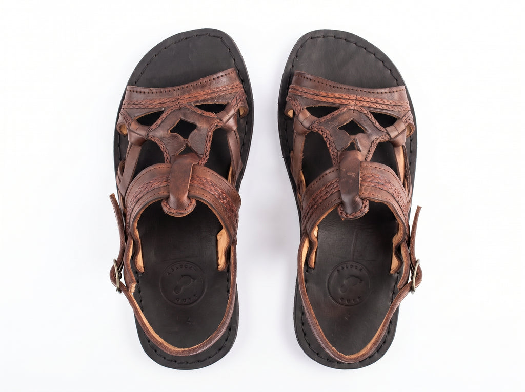 Moroccan woven leather sandals
