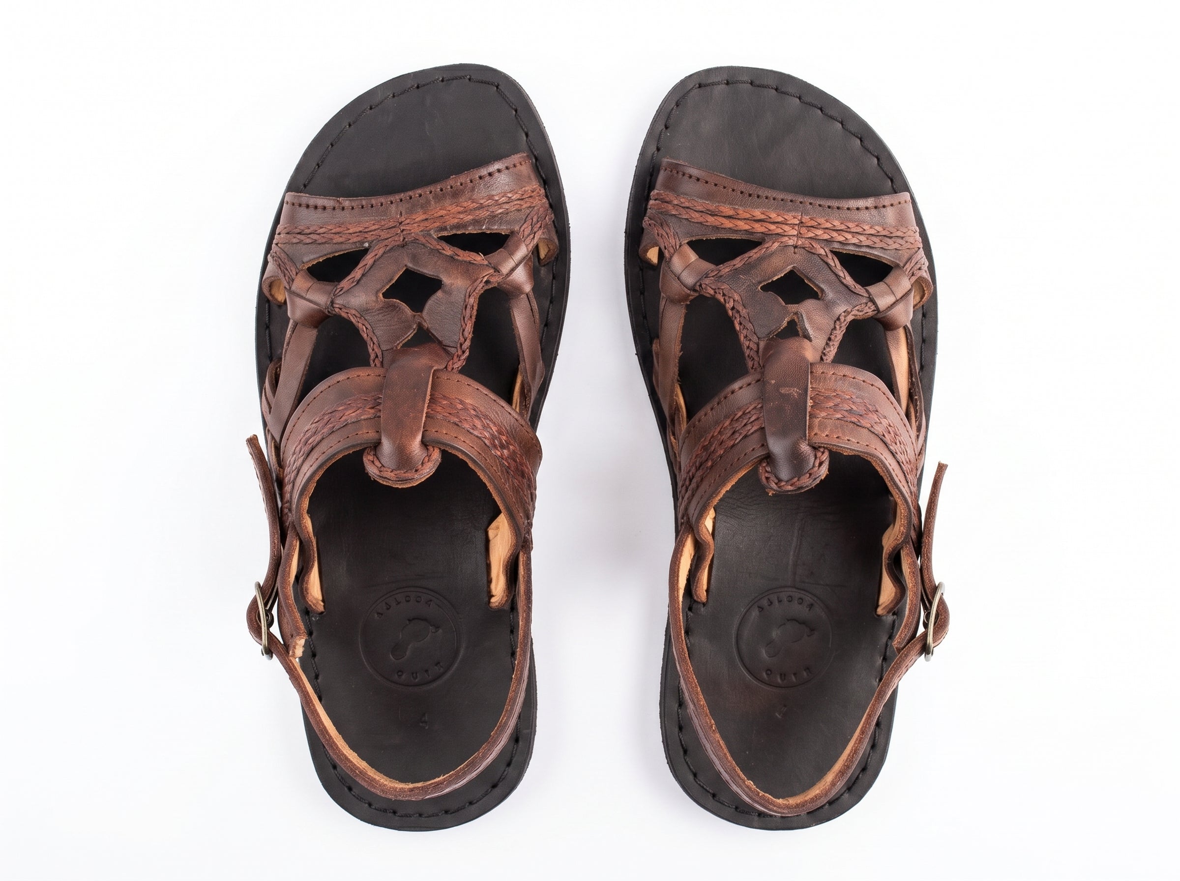 Moroccan woven leather sandals