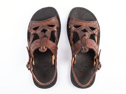 Moroccan woven leather sandals