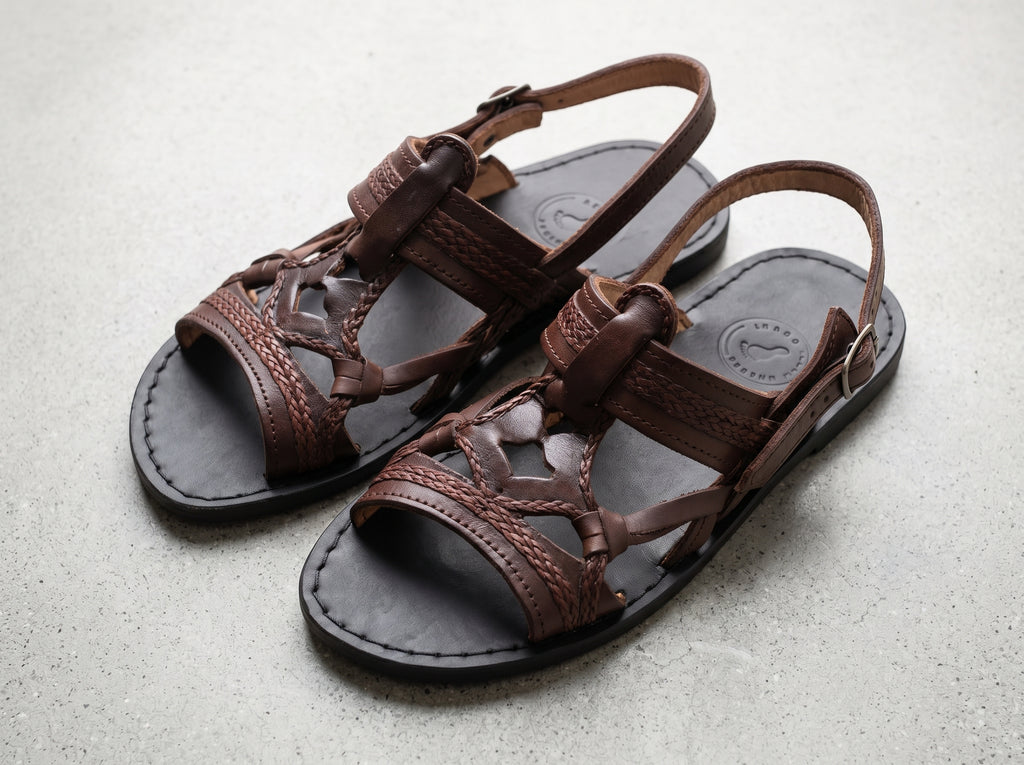 Moroccan woven leather sandals
