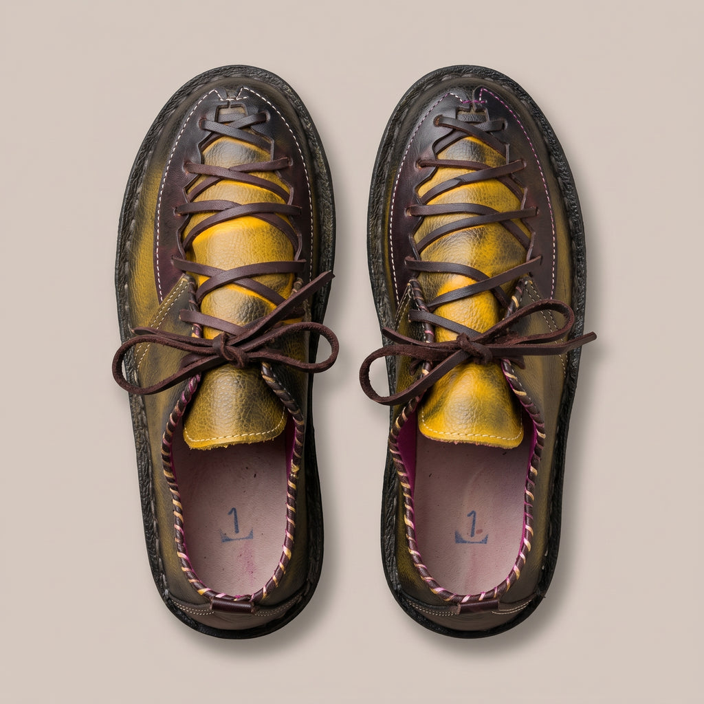 Artisan Hand-Burnished Heritage Leather Derby Shoes