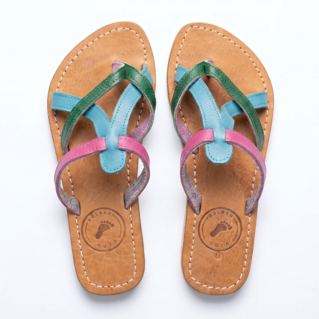 Artisan Multi-Color Strappy Leather Sandals