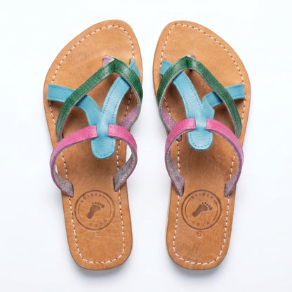 Artisan Multi-Color Strappy Leather Sandals