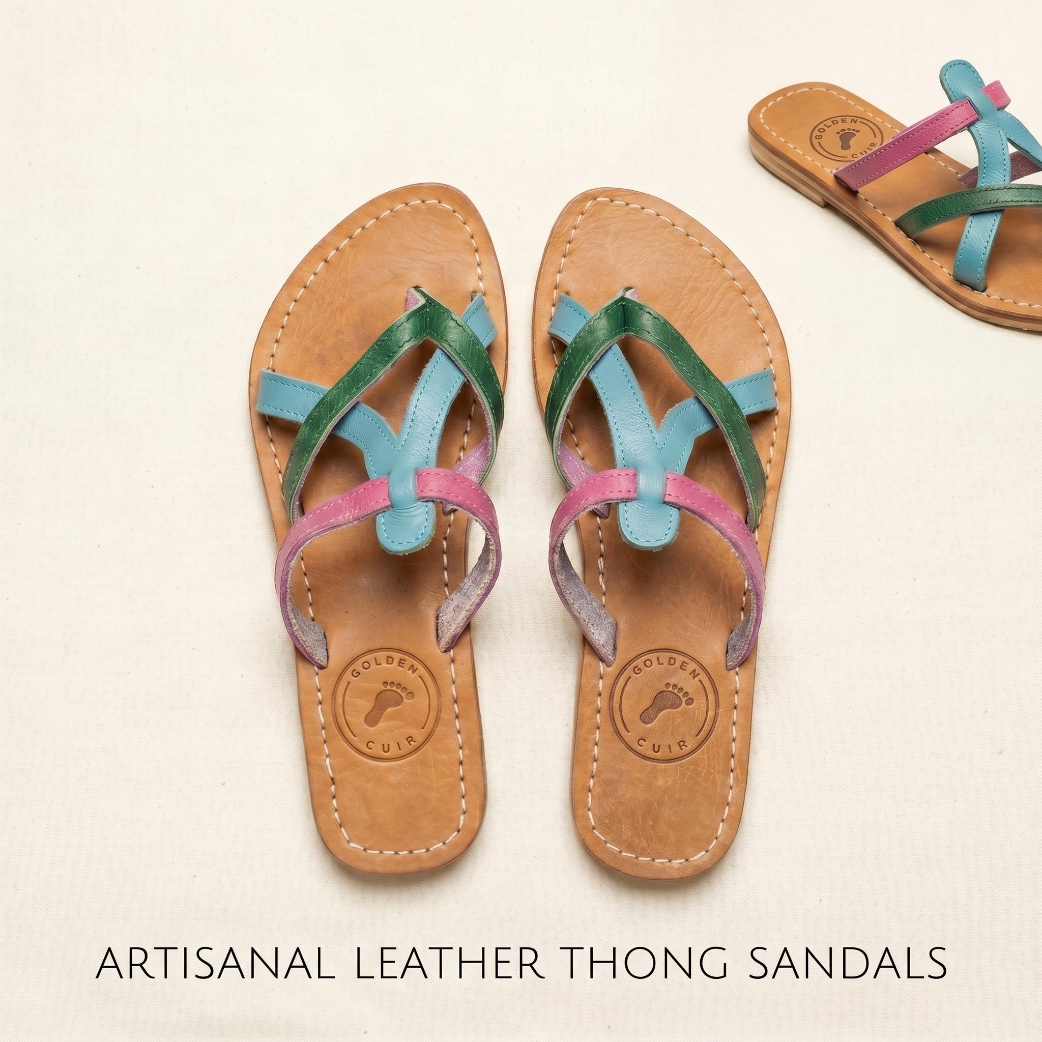 Artisan Multi-Color Strappy Leather Sandals