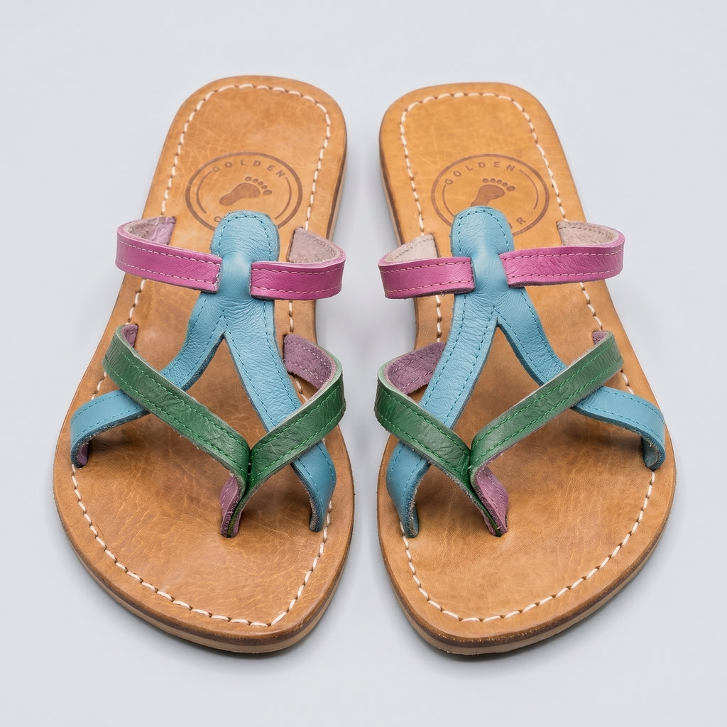 Artisan Multi-Color Strappy Leather Sandals