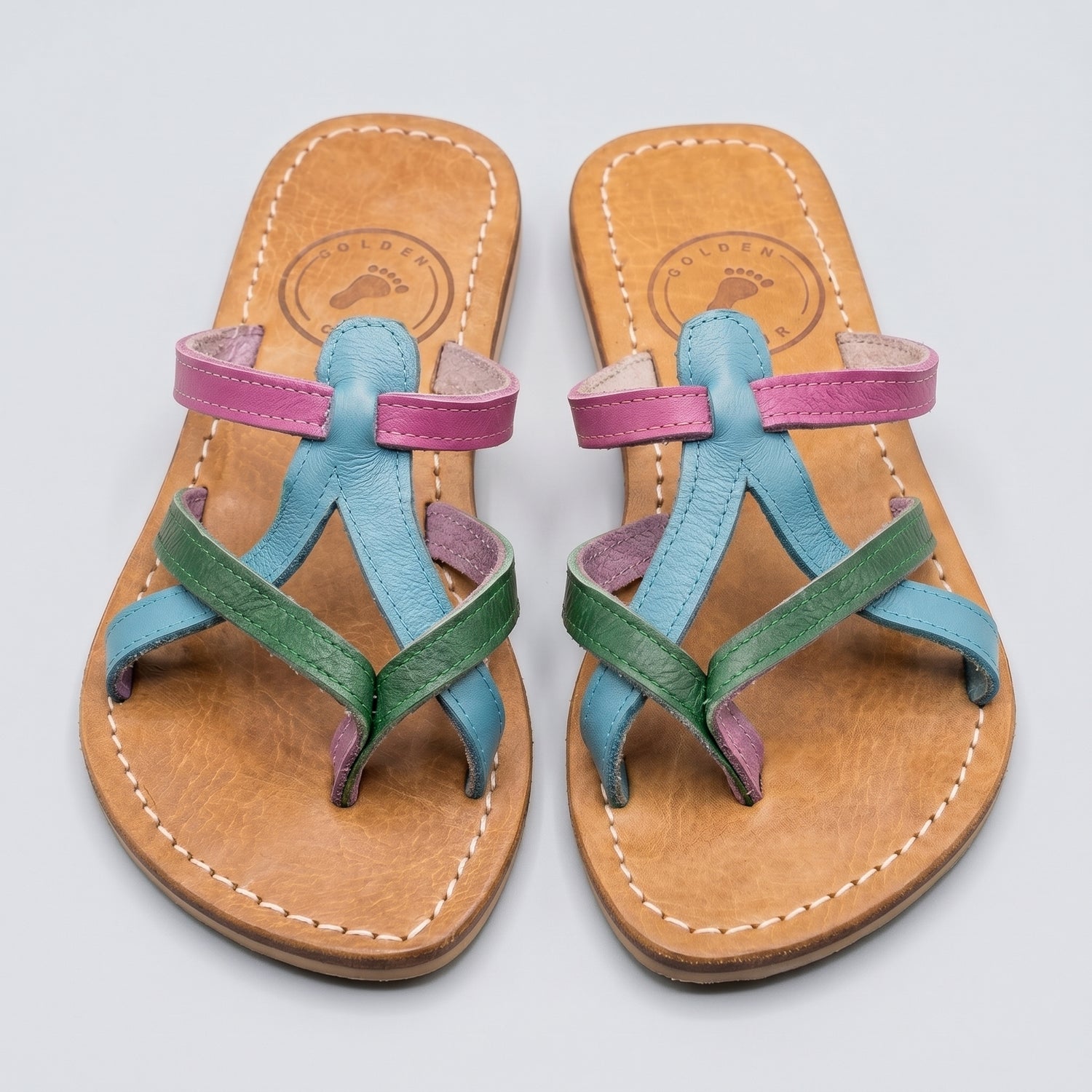 Artisan Multi-Color Strappy Leather Sandals