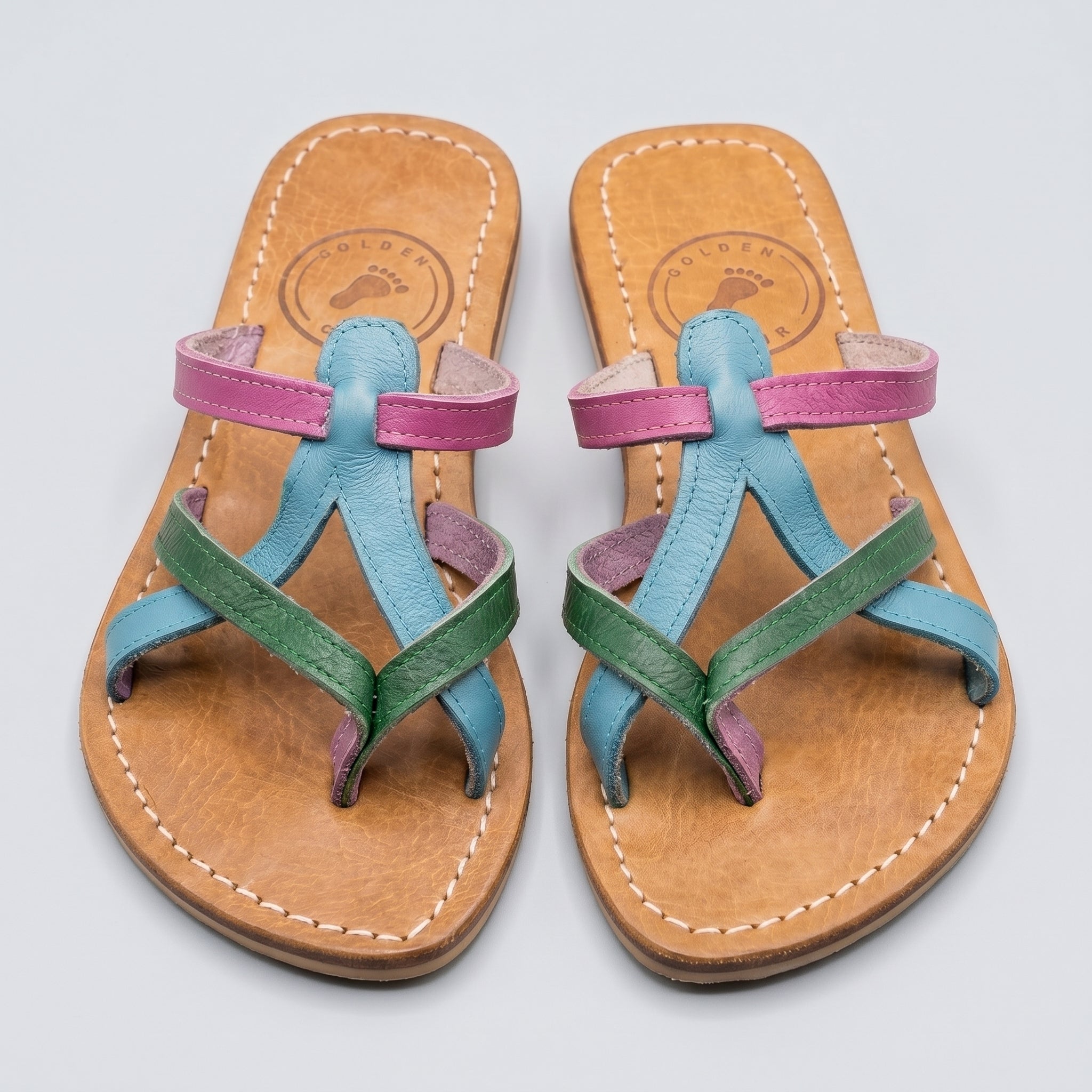 Artisan Multi-Color Strappy Leather Sandals