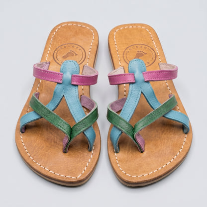 Artisan Multi-Color Strappy Leather Sandals