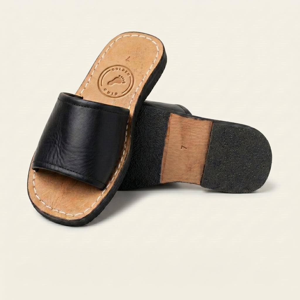 Artisan Handcrafted Leather Slide Sandals