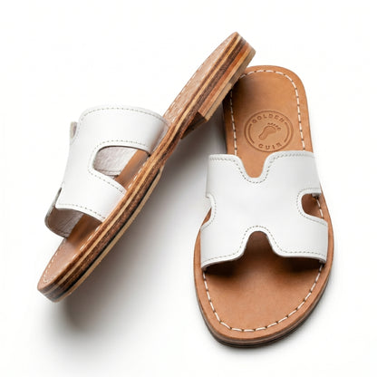 Artisan Handcrafted Leather H-Strap Slides