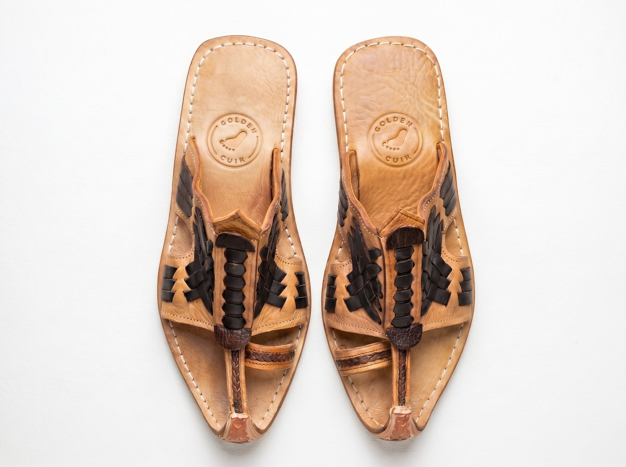 Artisan Handcrafted Woven Leather Toe-Loop Sandals