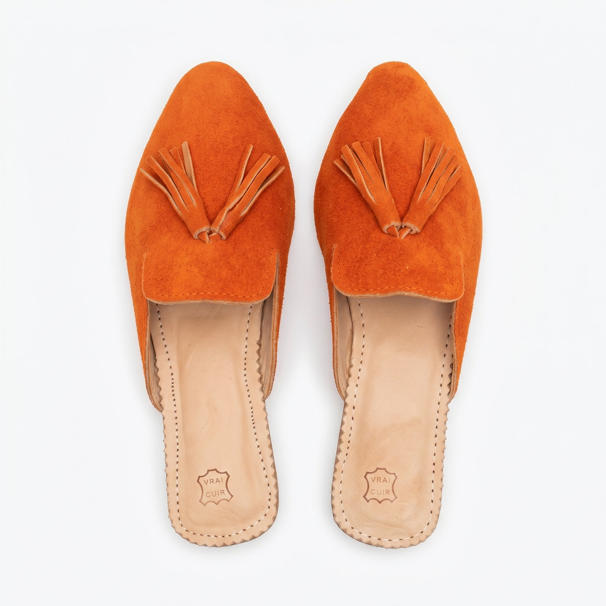 Artisan Handcrafted Suede Tassel Mules