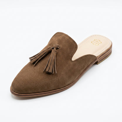 Artisan Handcrafted Suede Tassel Mules
