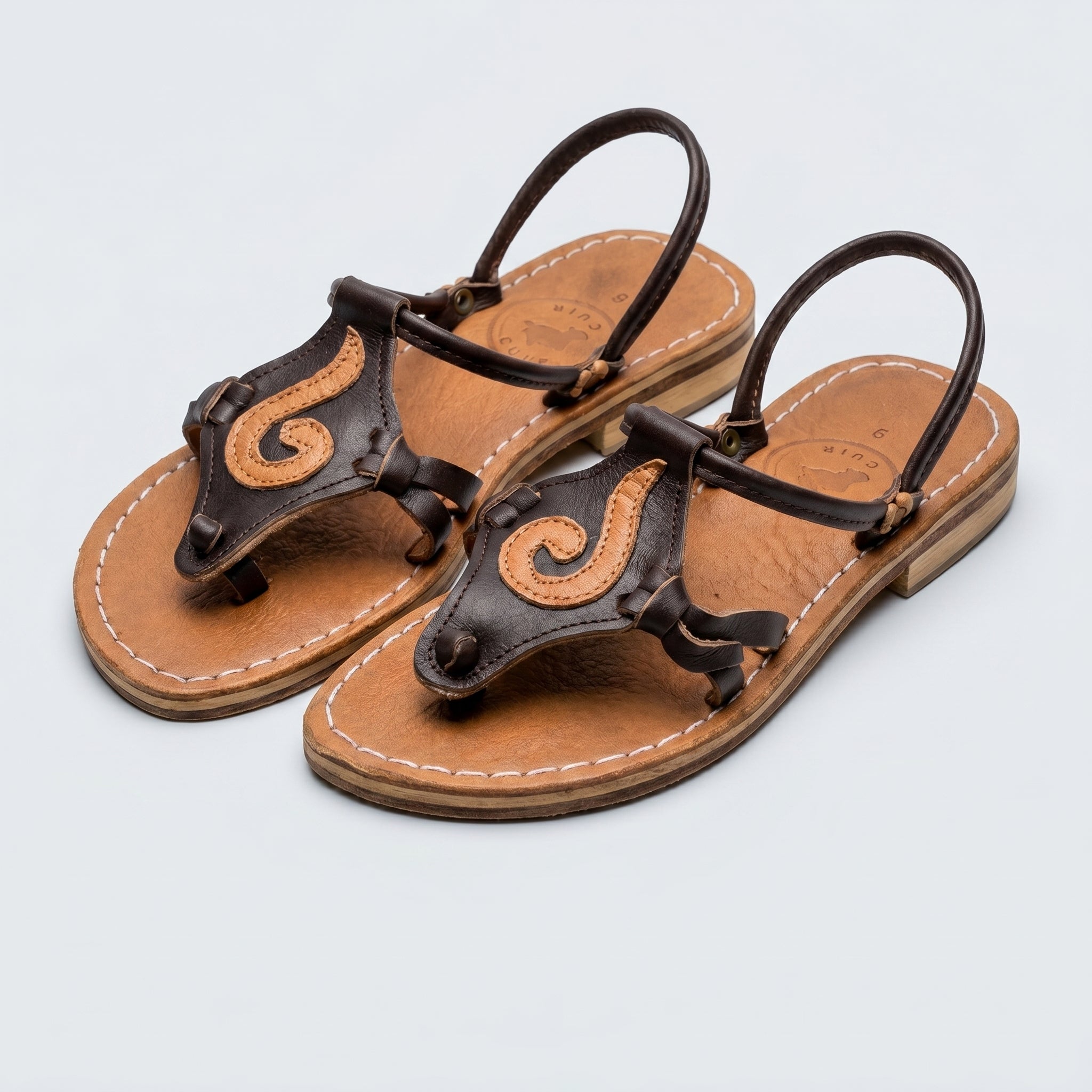 "Golden Cuir" Artisan Adjustable Backstrap Sandals