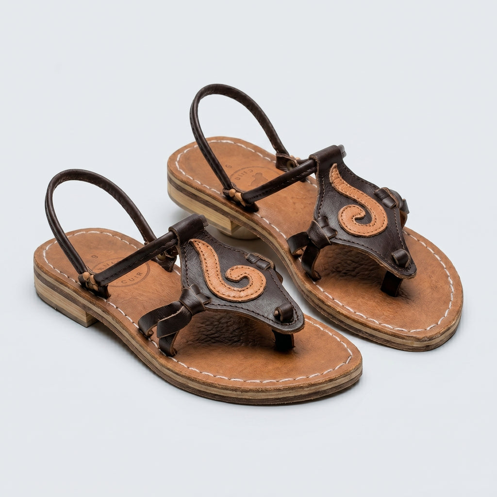 "Golden Cuir" Artisan Adjustable Backstrap Sandals