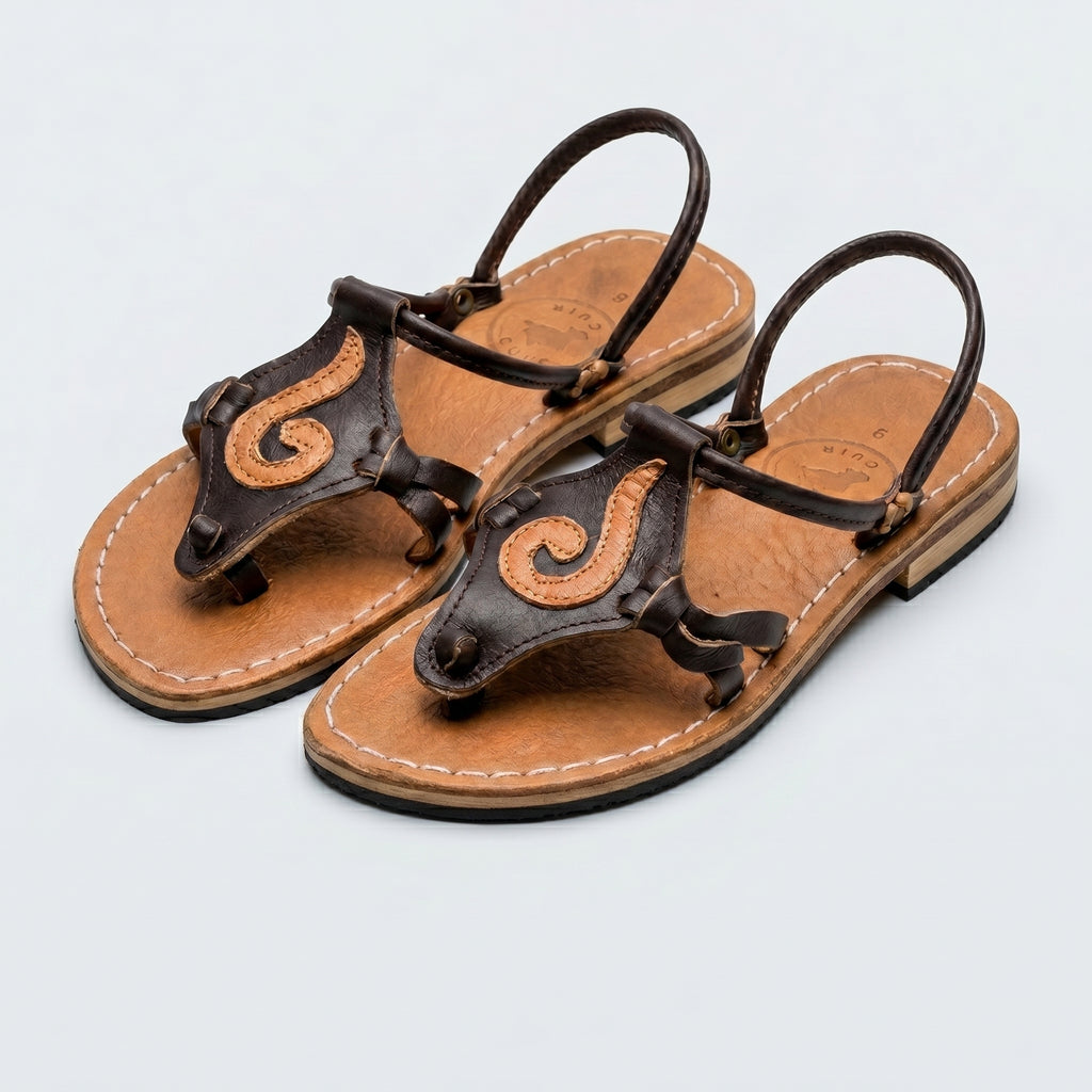 "Golden Cuir" Artisan Adjustable Backstrap Sandals