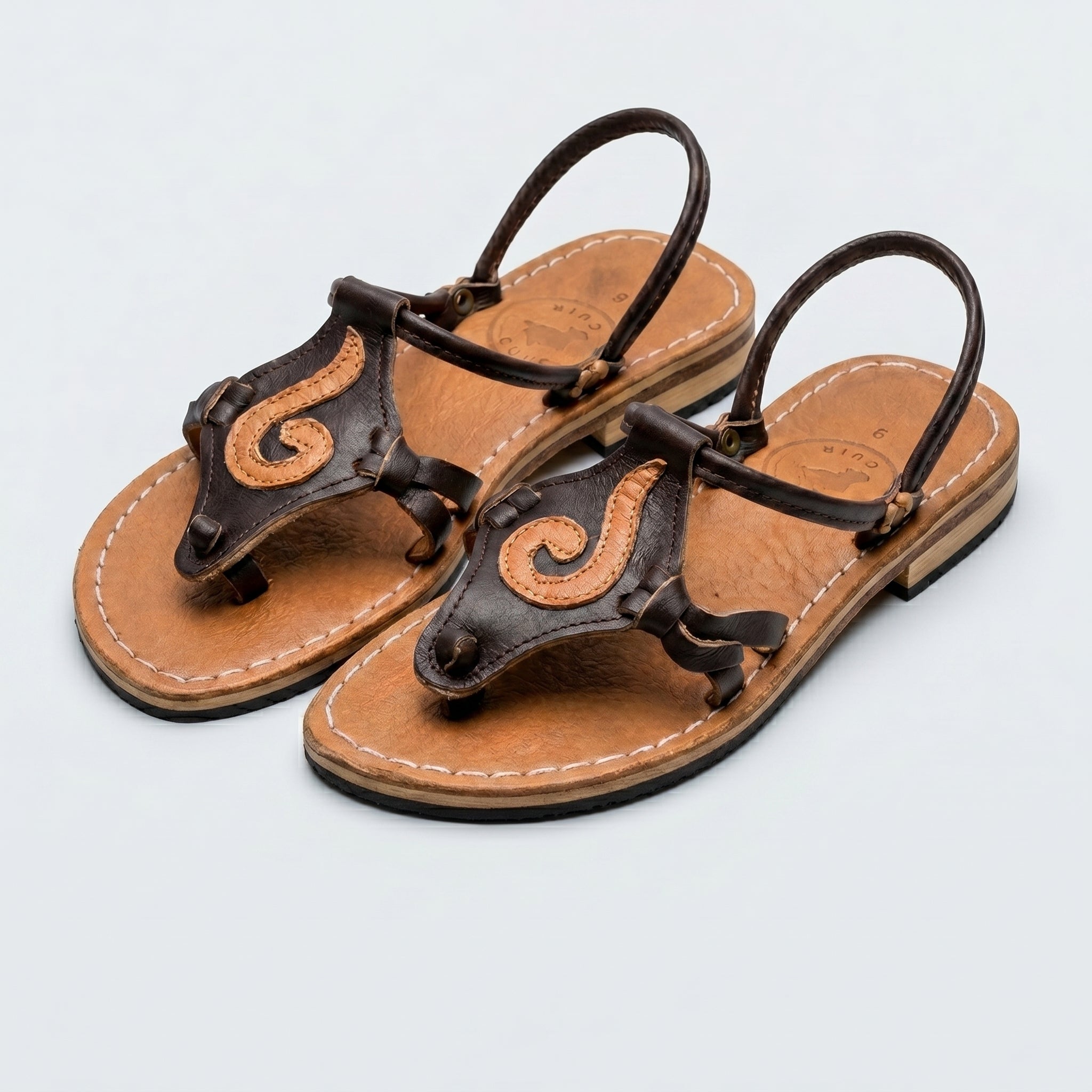 "Golden Cuir" Artisan Adjustable Backstrap Sandals