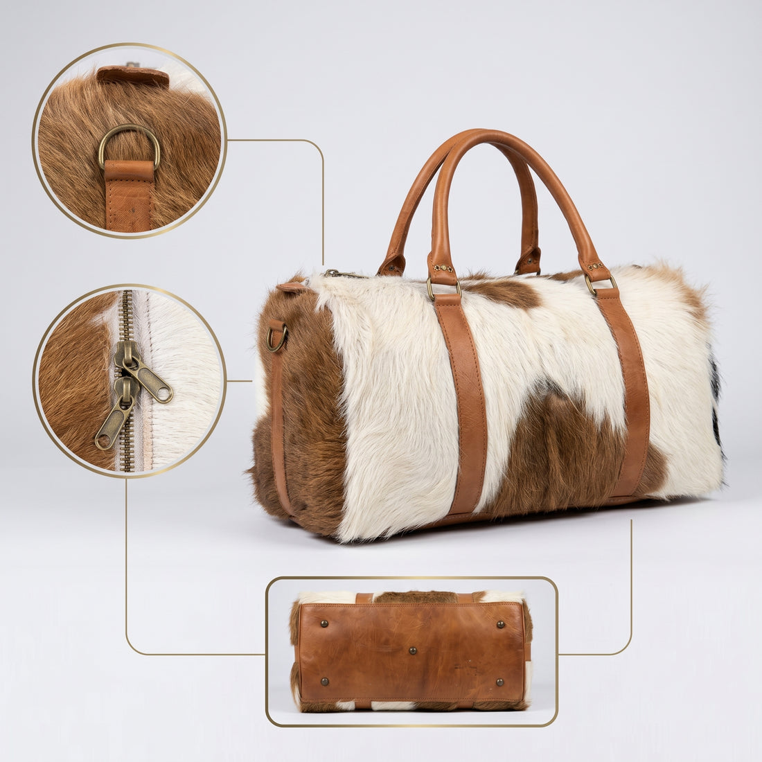 Premium Cowhide Leather Travel Duffel - Exotic Edition