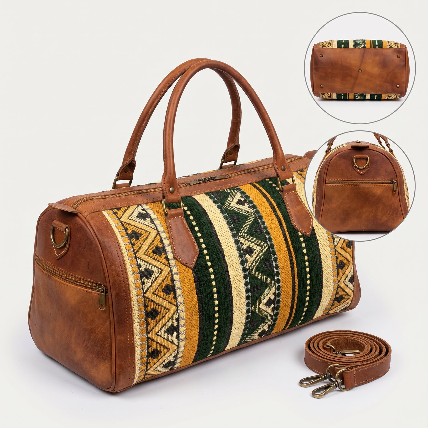 The Atlas Kilim &amp; Vintage Leather Travel Duffel Bag