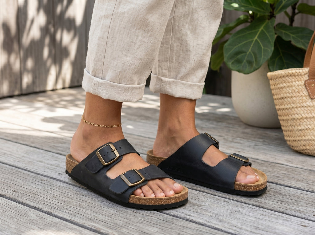 Artisan Dual-Strap Cork Footbed Sandals
