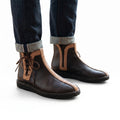 Artisan Handcrafted Leather Boots – Earthy Chocolate & Natural Tan