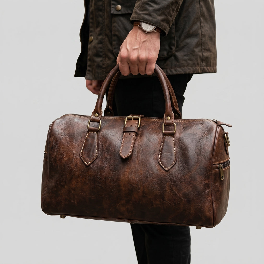 The Nomad Vintage Leather Voyager Duffel Bag