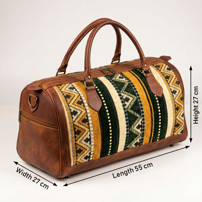 The Atlas Kilim &amp; Vintage Leather Travel Duffel Bag