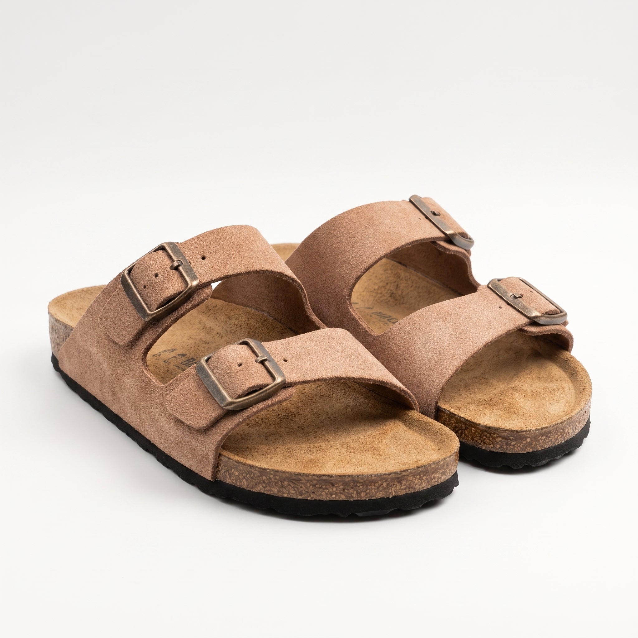 Premium Cork Sole Sandals - Desert Beige Suede