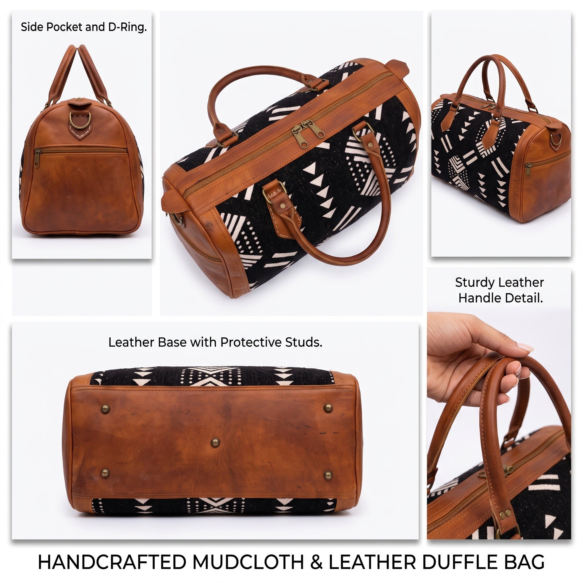 The Urban Nomad Kilim & Leather Duffel Bag - Midnight Edition