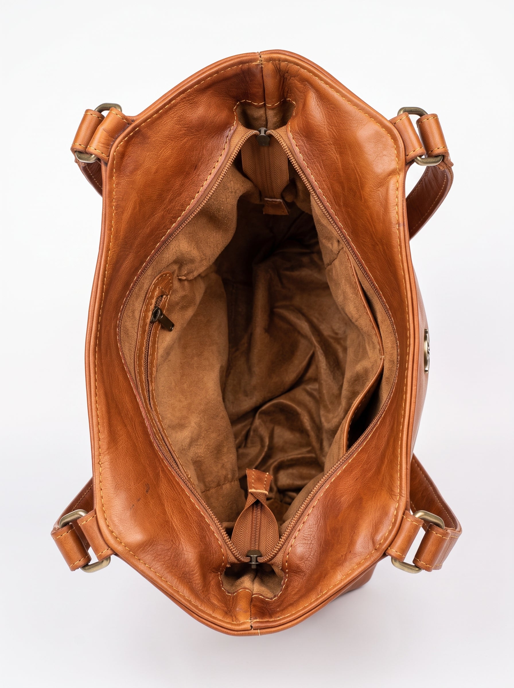 The Sahara Artisan Leather Tote Bag - Tan Cognac