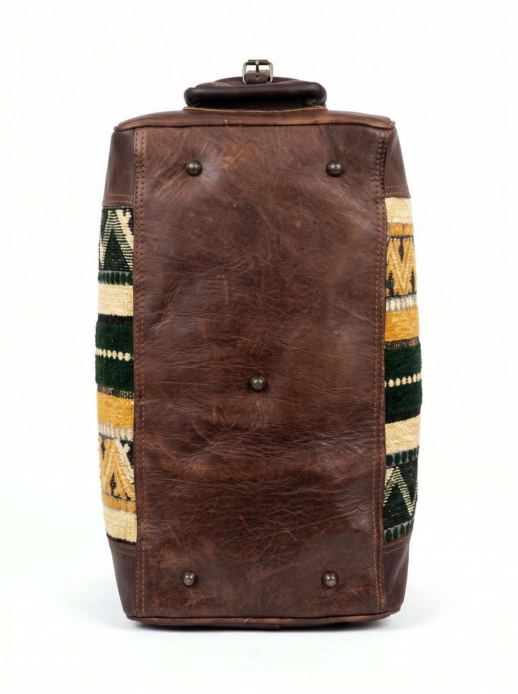 Premium Leather & Kilim Travel Duffle Bag