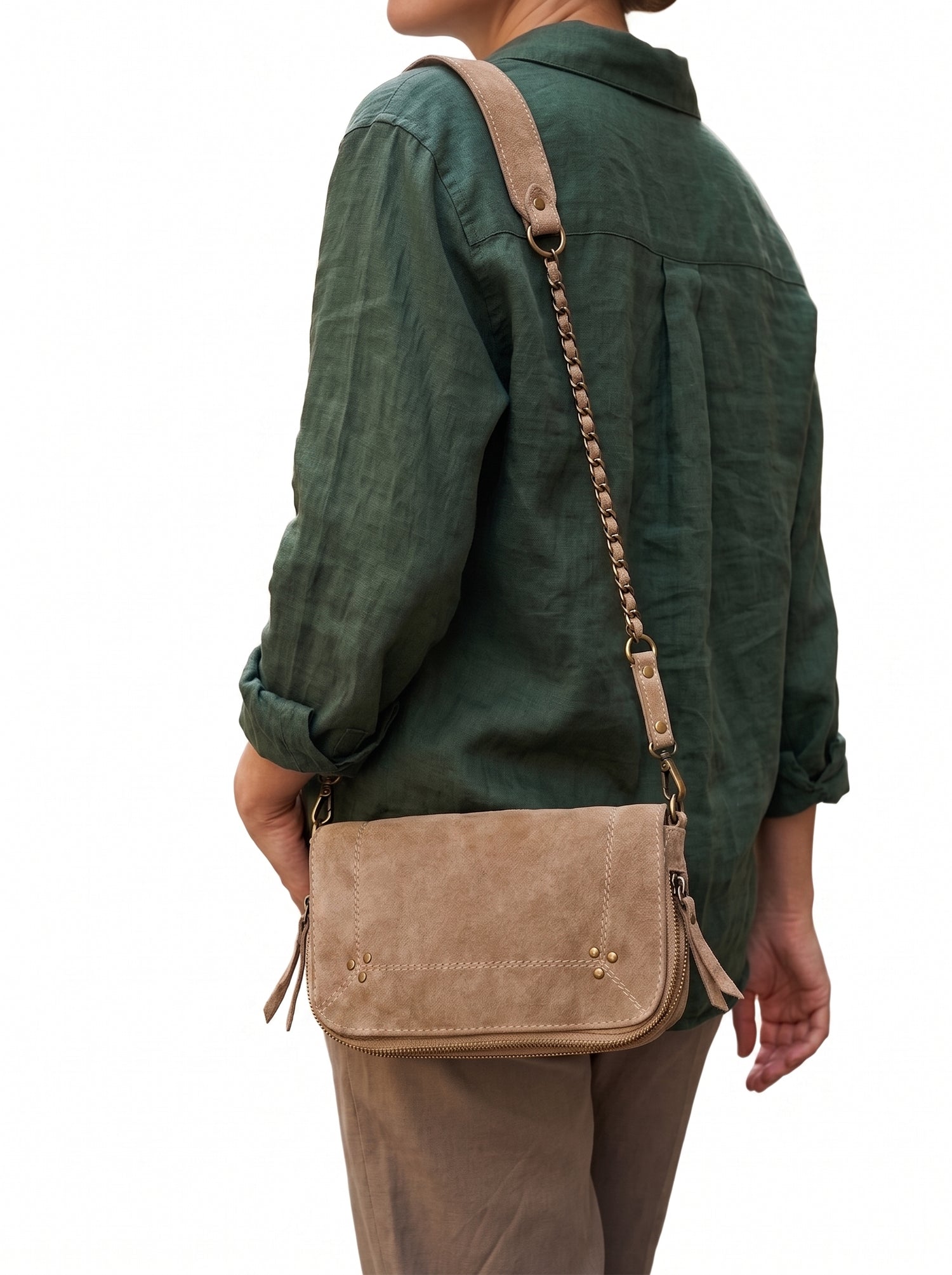 The Starlight Handcrafted Suede Crossbody Bag