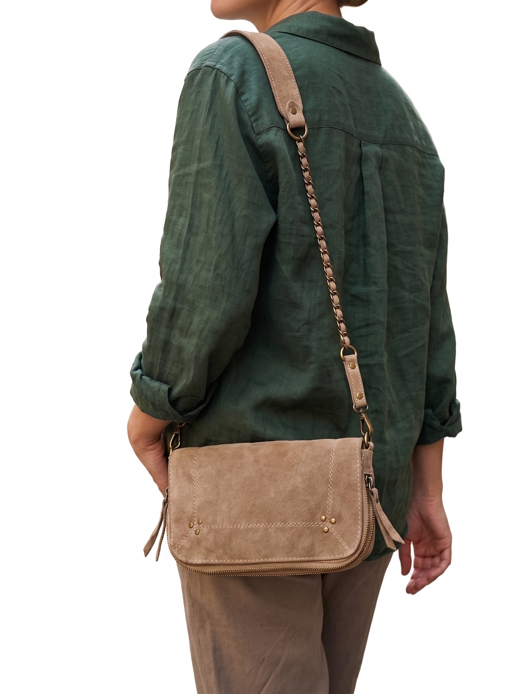 The Starlight Handcrafted Suede Crossbody Bag