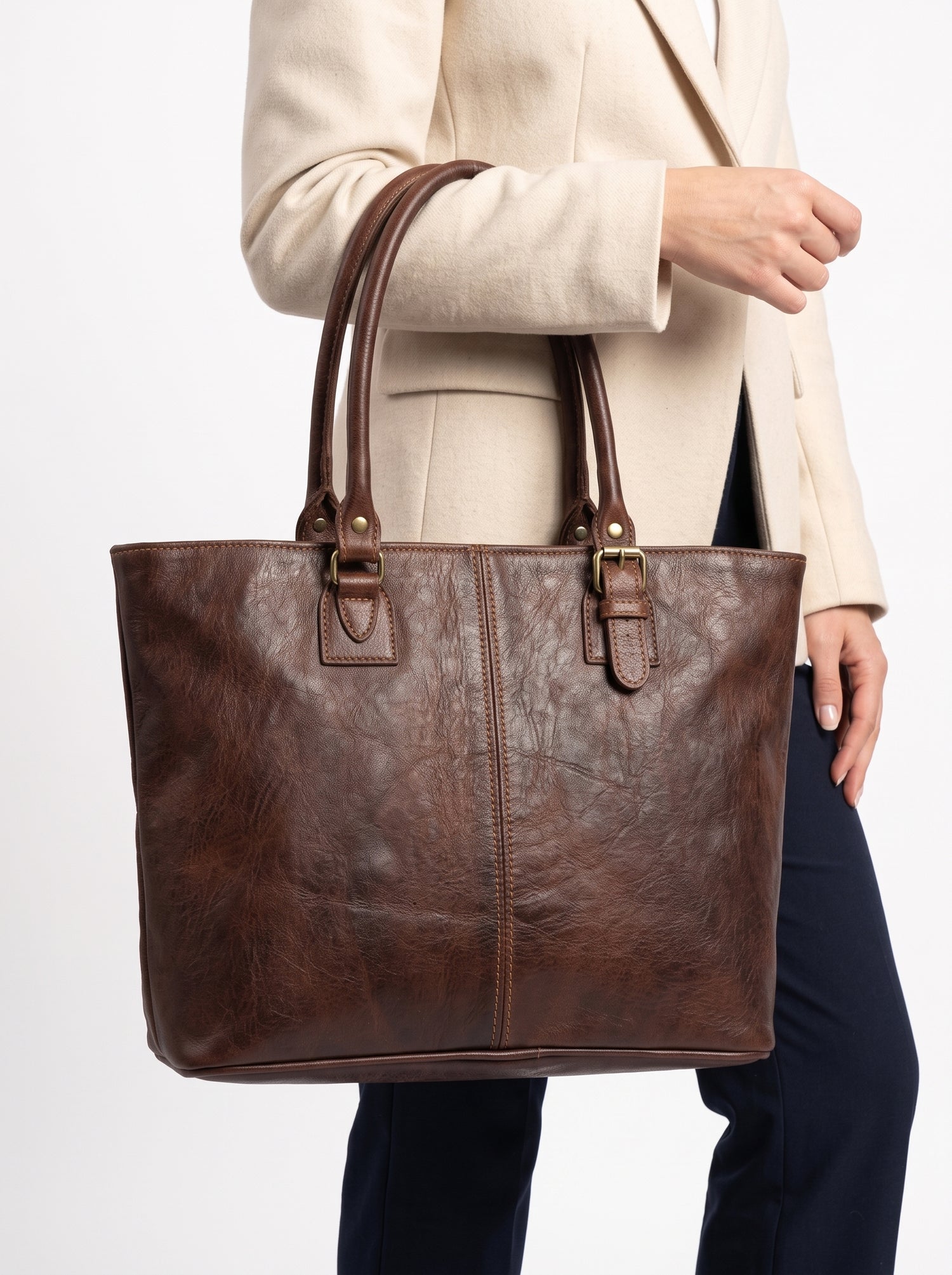 Premium Genuine Cowhide Leather Shoulder Bag &amp; Tote