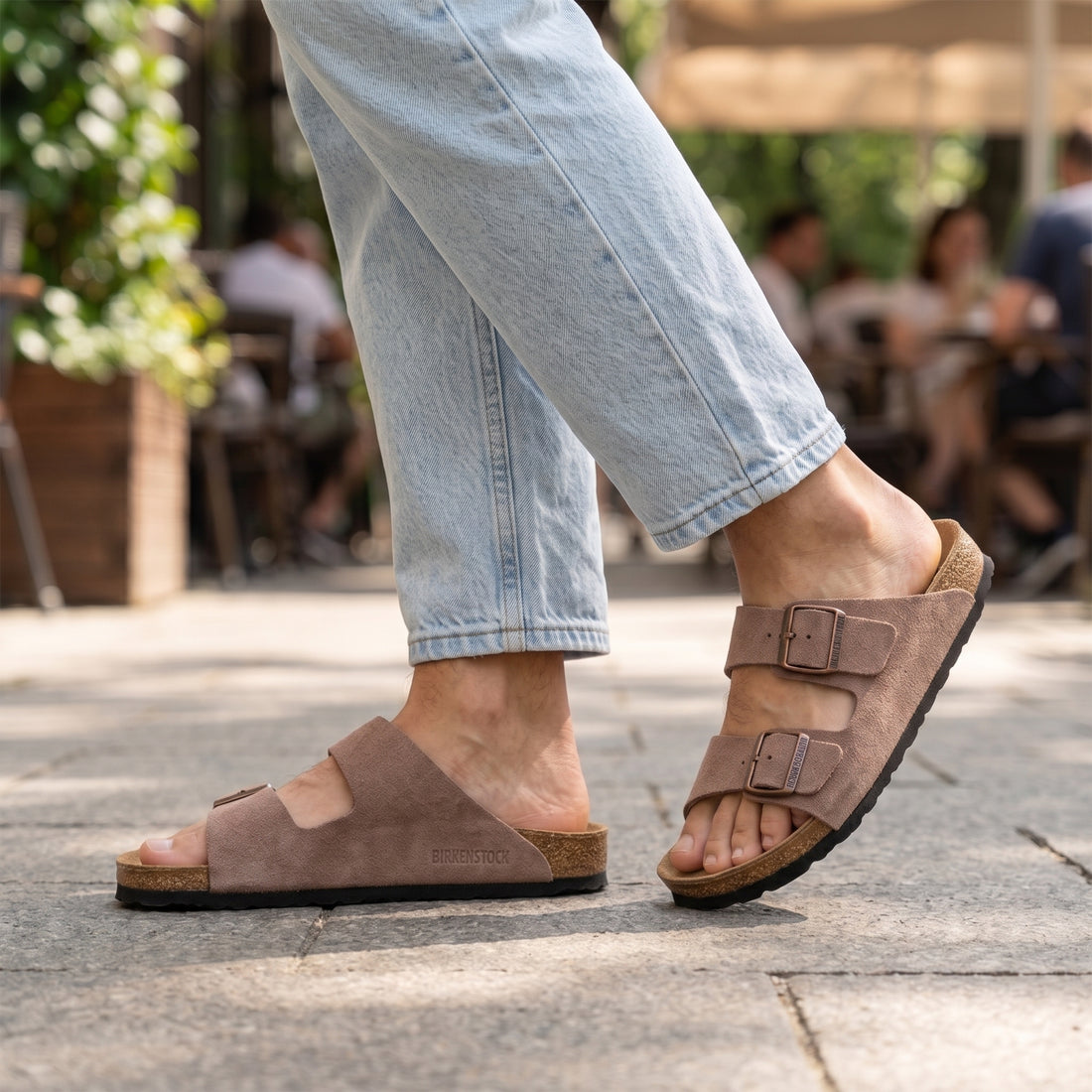 Premium Cork Sole Sandals - Desert Beige Suede